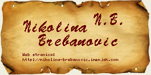 Nikolina Brebanović vizit kartica
